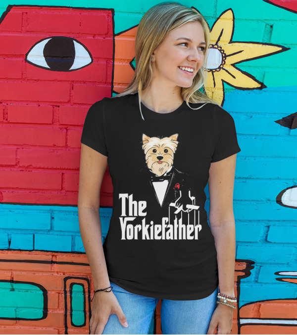 The Yorkiefather Mafia Dog Puppet Tuxedo T-Shirt