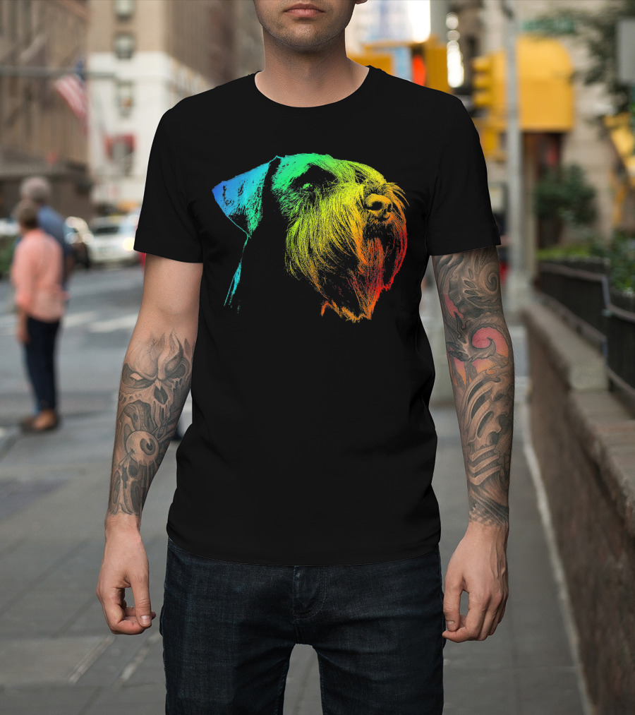 GIANT SCHNAUZER Vibrant Multicolor Rainbow T-Shirt