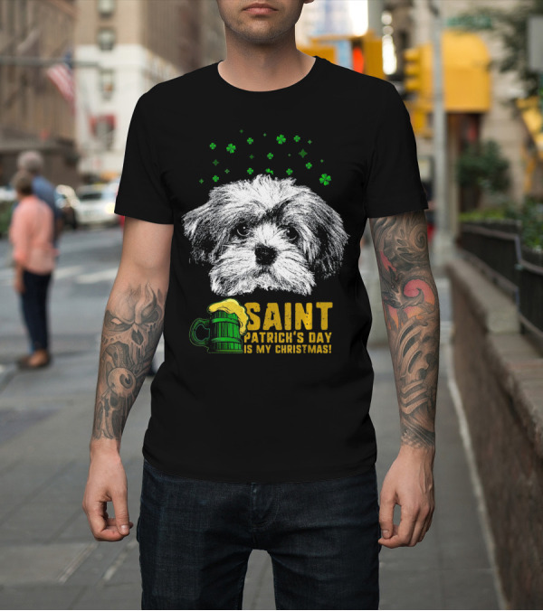Shirt: Saint Patrick's Day Is My Christmas Havanese Dog with Beer Mug and Clover T-Shirt Saint Patrick's Day Is My Christmas Havanese Dog with Beer Mug and Clover T-Shirt