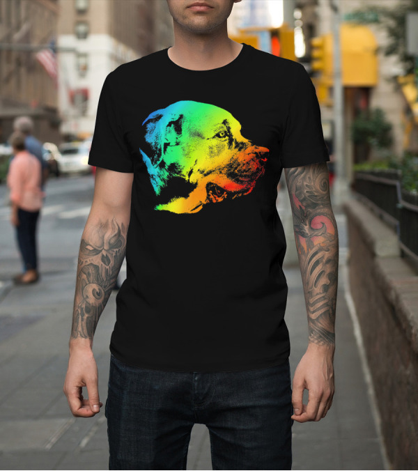 Shirt: BULLMASTIFF Colorful Rainbow Dog Profile T-Shirt BULLMASTIFF Colorful Rainbow Dog Profile T-Shirt