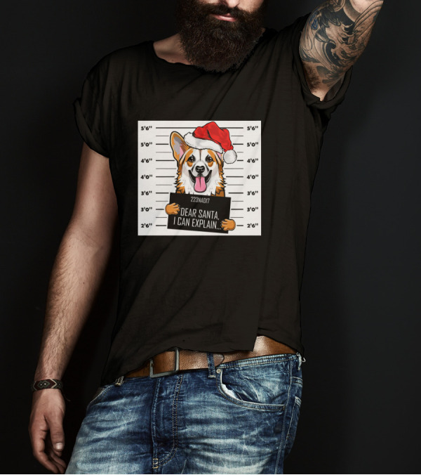 Corgi Lover Santa Hat Dear Santa I Can Explain Christmas Dog T-Shirt
