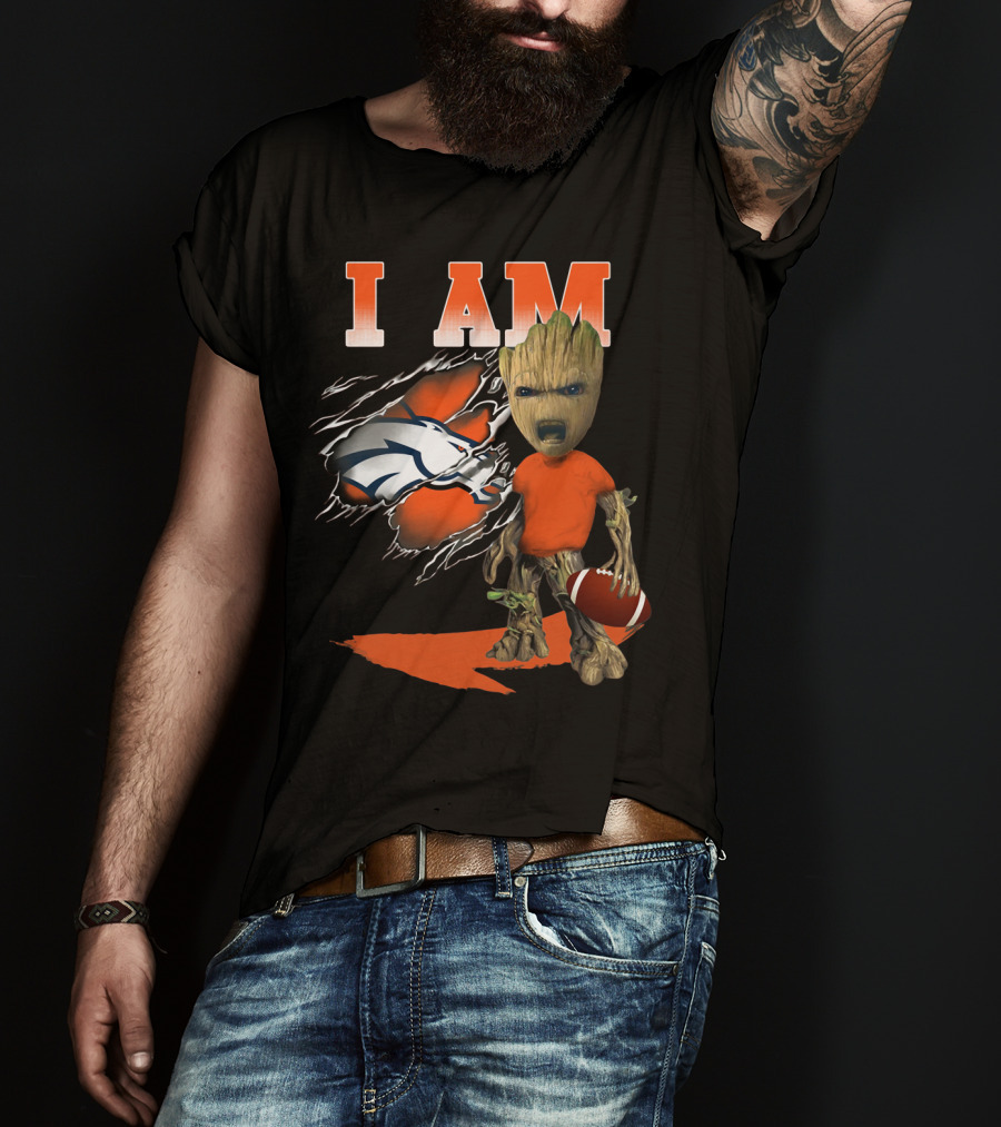 I Am Groot Denver Broncos Football T-Shirt