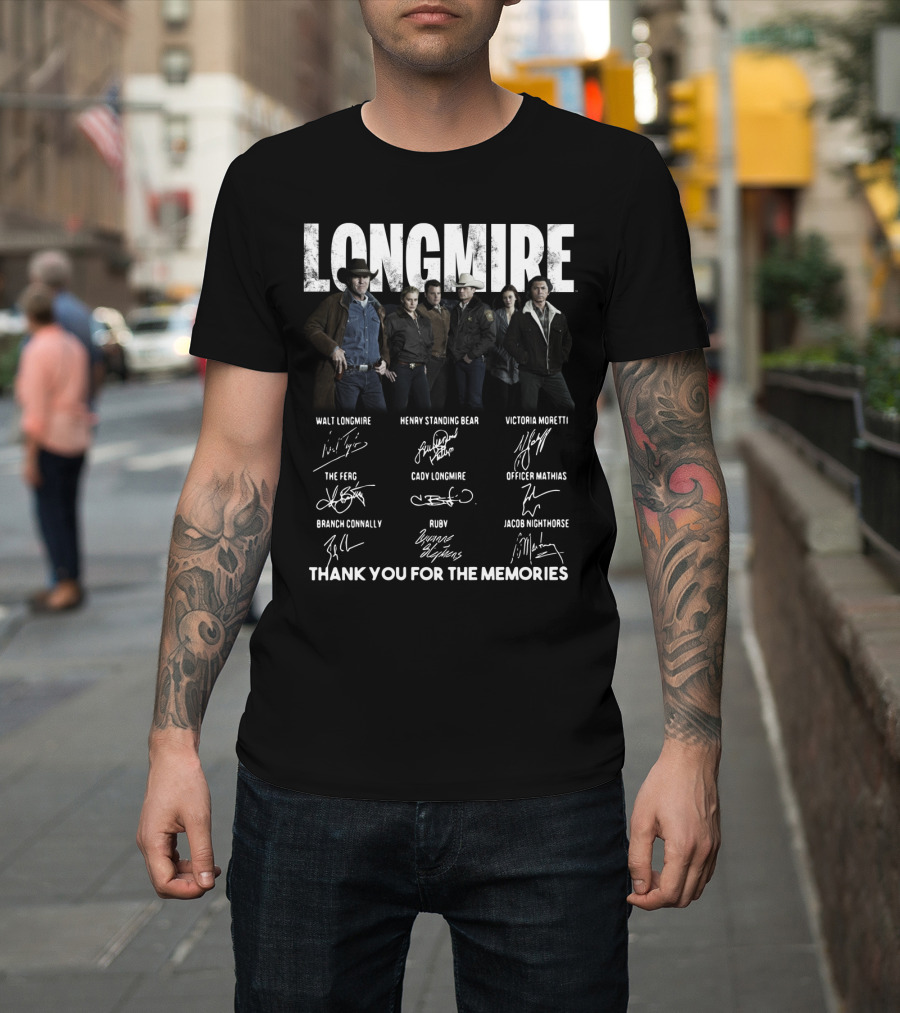 Longmire Characters Signatures Thank You For The Memories T-Shirt