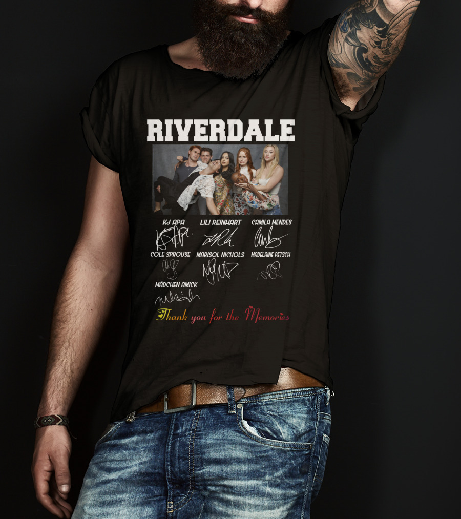 Riverdale KJ Apa Lili Reinhart Camila Mendes Cole Sprouse Marisol Nichols Madelaine Petsch Mädchen Amick Thank You For The Memories T-Shirt