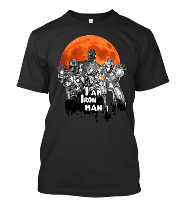 Iron Man Zombie Halloween I Am Iron Man Moon T-Shirt