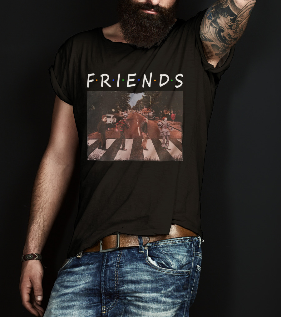 Friends Horror Halloween Crosswalk Icons Abbey Road T-Shirt