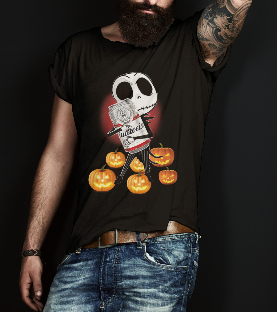 Jack Skellington Budweiser Halloween Pumpkins T-Shirt
