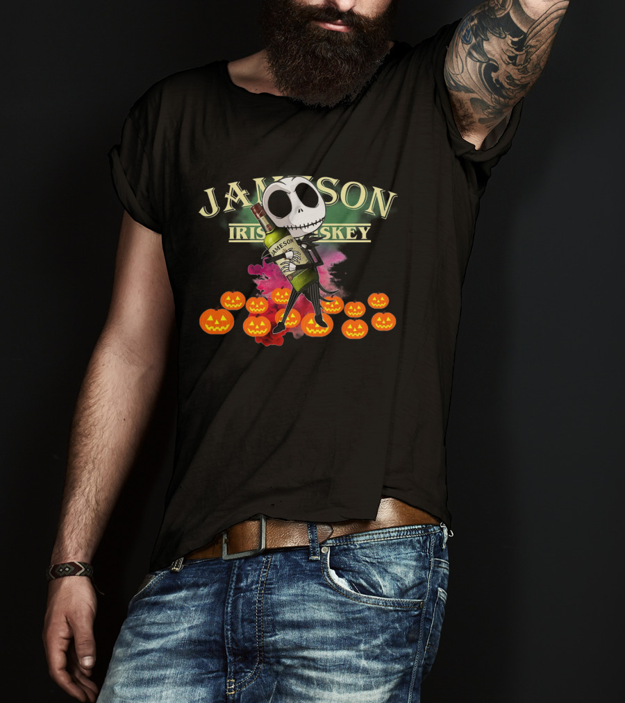 Jack Skellington Jameson Irish Whiskey Pumpkins T-Shirt