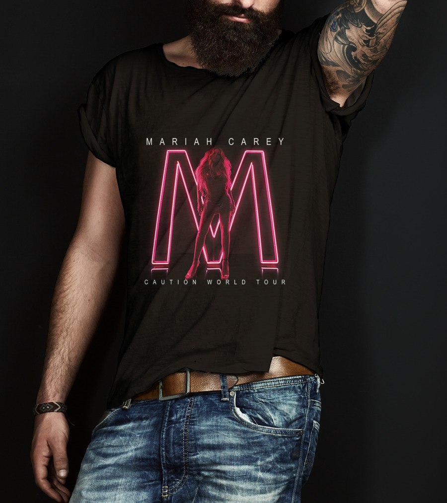 Mariah Carey Neon M Silhouette Caution World Tour T-Shirt