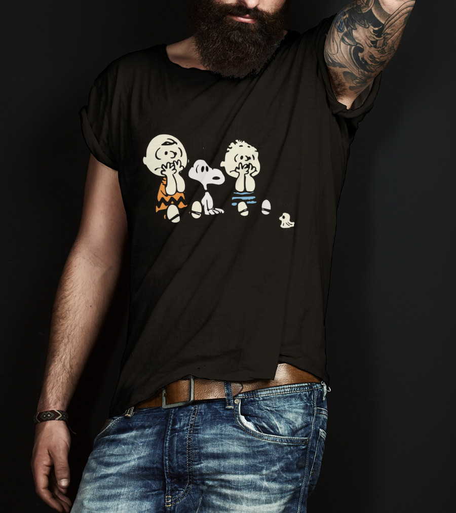 Peanuts Snoopy Charlie Brown Christmas Boo Spooky Scene T-Shirt