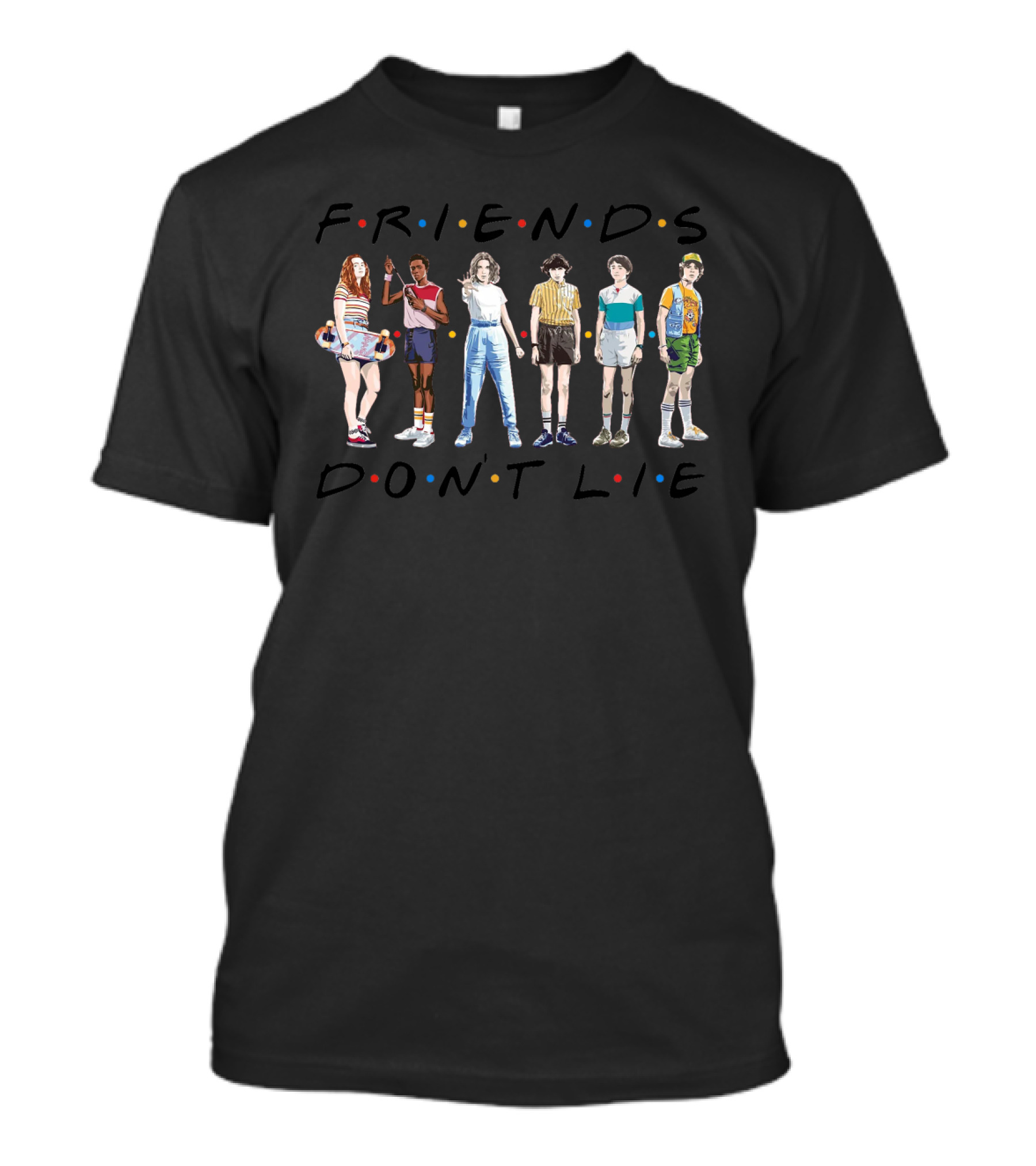 Stranger Things Friends Don't Lie Eleven Gang 80S Style Characters T-Shirt