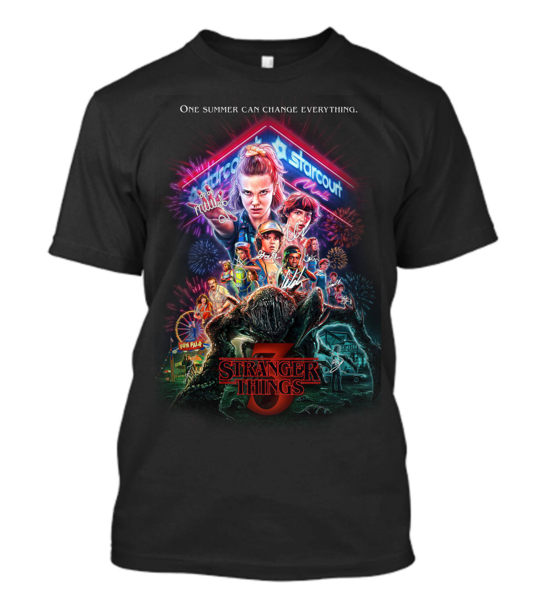 Stranger Things 3 One Summer Can Change Everything Starcourt Mall Fireworks Fun Fair T-Shirt