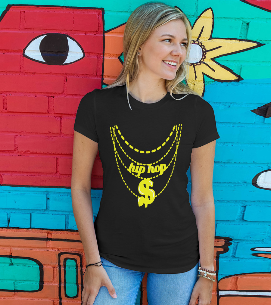 Hip Hop Chain Dollar Sign Halloween Costume T-Shirt