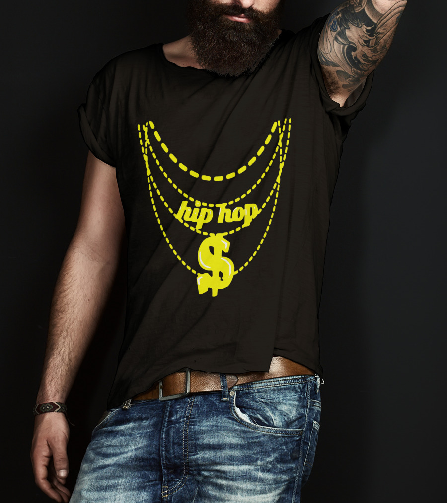 Hip Hop Chain Dollar Sign Halloween Costume T-Shirt