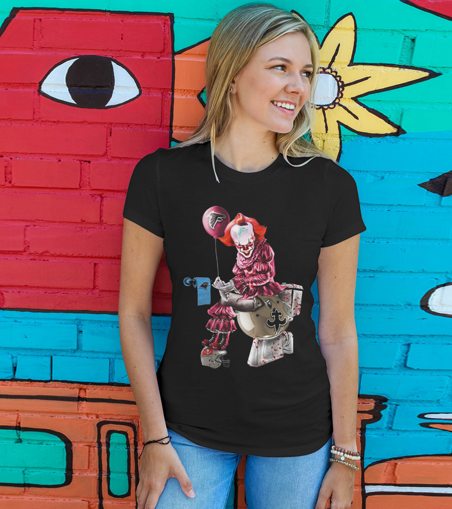 Atlanta Falcons Pennywise Carolina Panthers New Orleans Saints Toilet T-Shirt