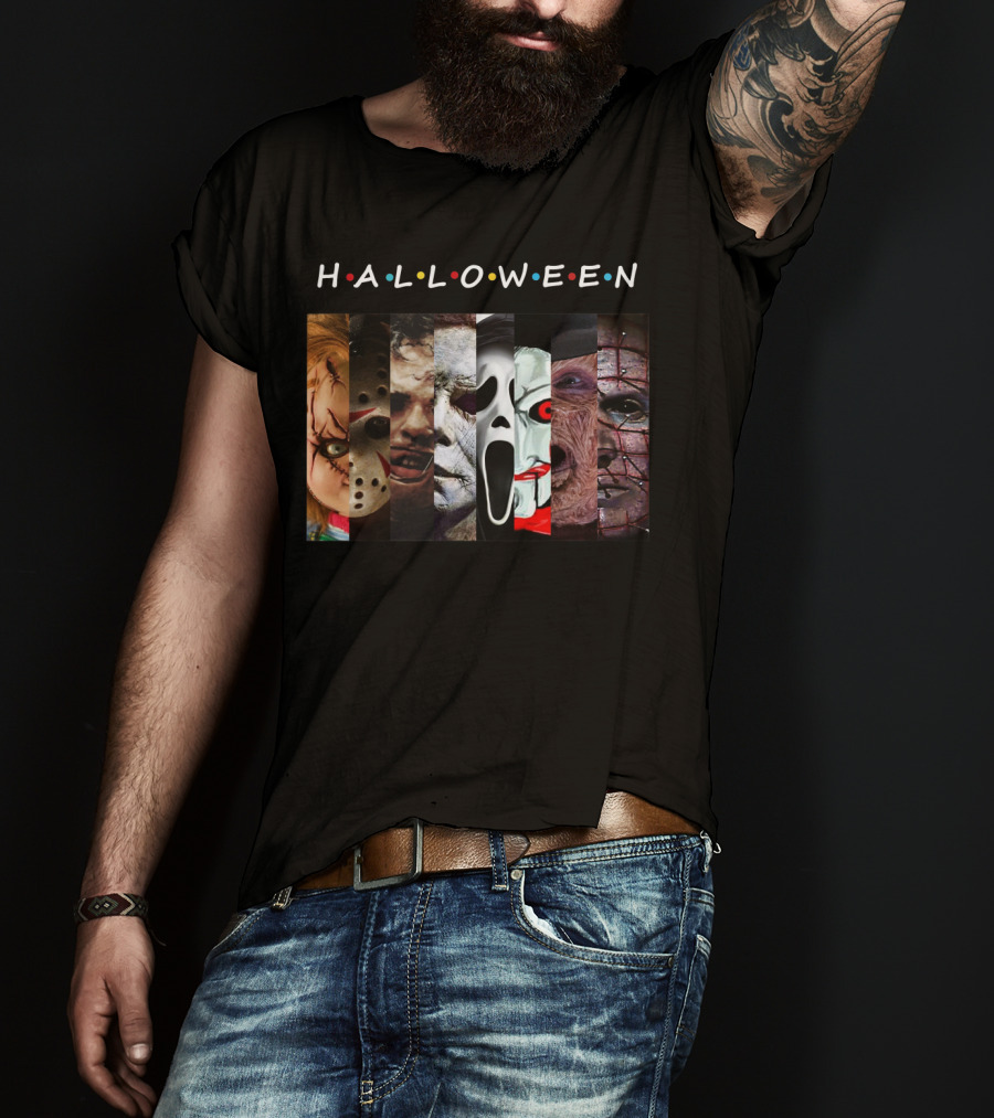 Halloween Horror Icons Faces T-Shirt