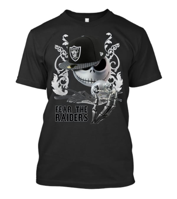 Jack Skellington Raiders Hat And Helmet With Fear The Raiders T-Shirt
