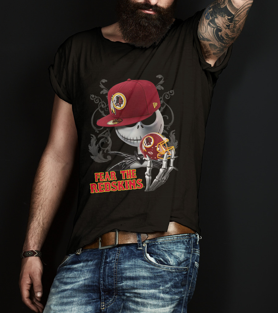 Jack Skellington Redskins Logo Fear The Redskins T-Shirt