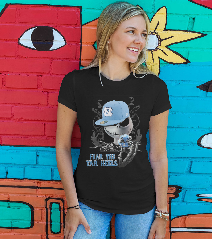 Jack Skellington NC Cap Fear The Tar Heels Football Helmet T-Shirt
