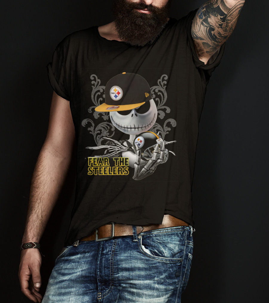 Jack Skellington Steelers Hat And Helmet Fear The Steelers T-Shirt