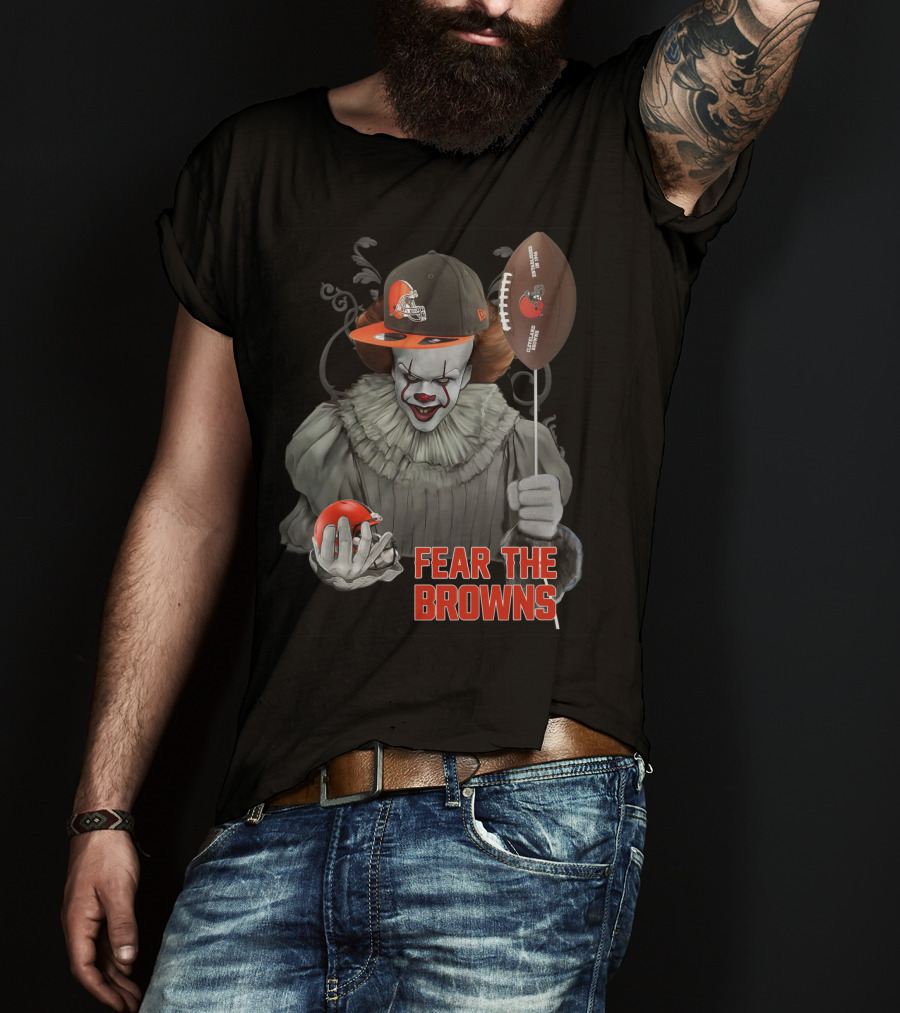Pennywise Fear The Browns With Football And Cap T-Shirt