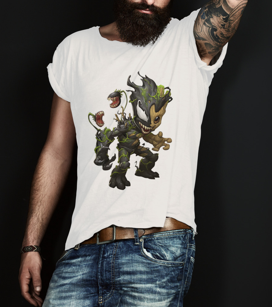 Halloween Venom Groot Monster Crossover Character T-Shirt