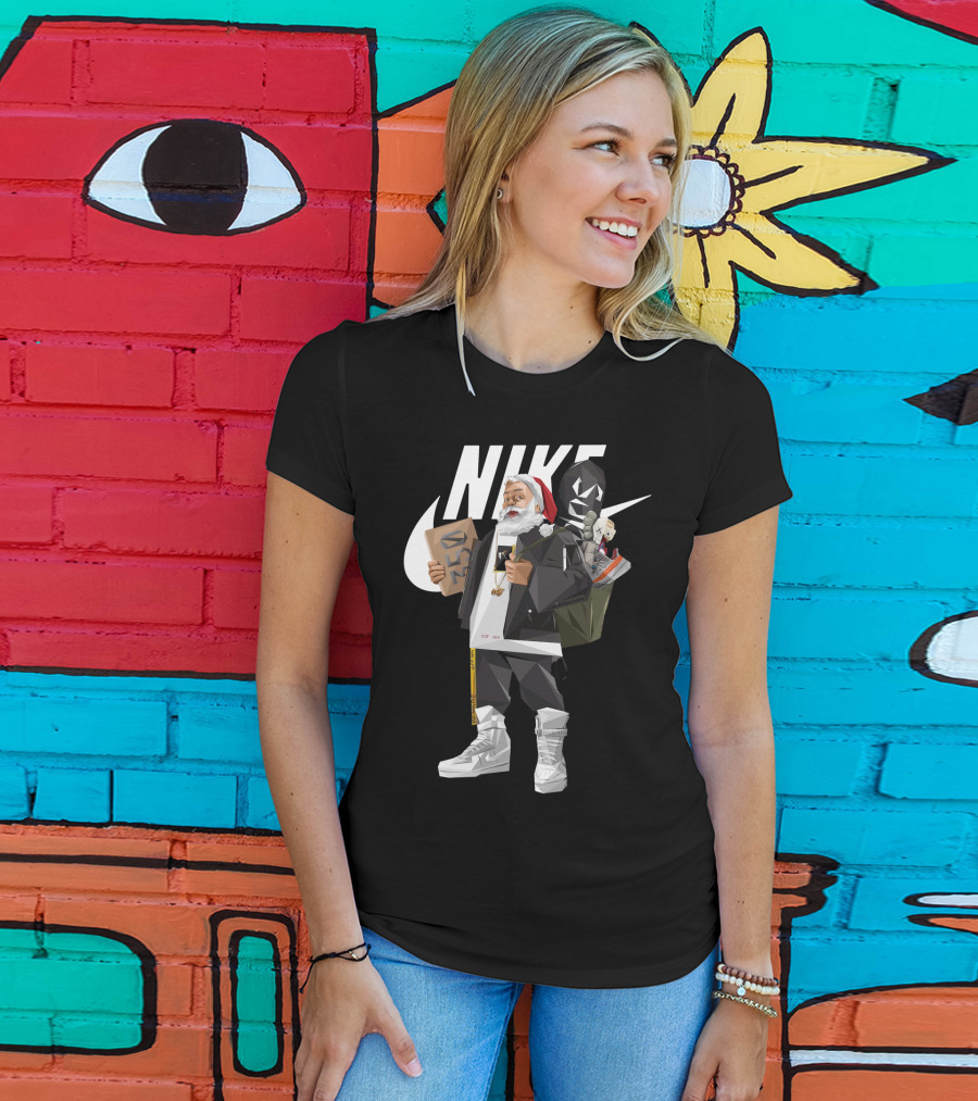 Santa Claus Nike Hiphop Sneaker Shopping Iconic Style T-Shirt