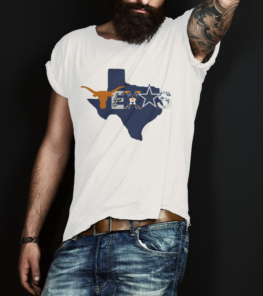Texas Longhorns Houston Astros Dallas Cowboys Spurs Icons T-Shirt
