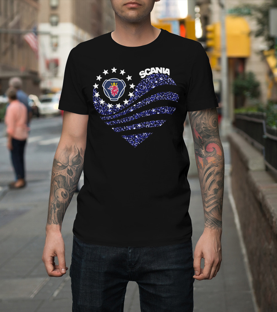 Scania Heart With Stars And Emblem T-Shirt