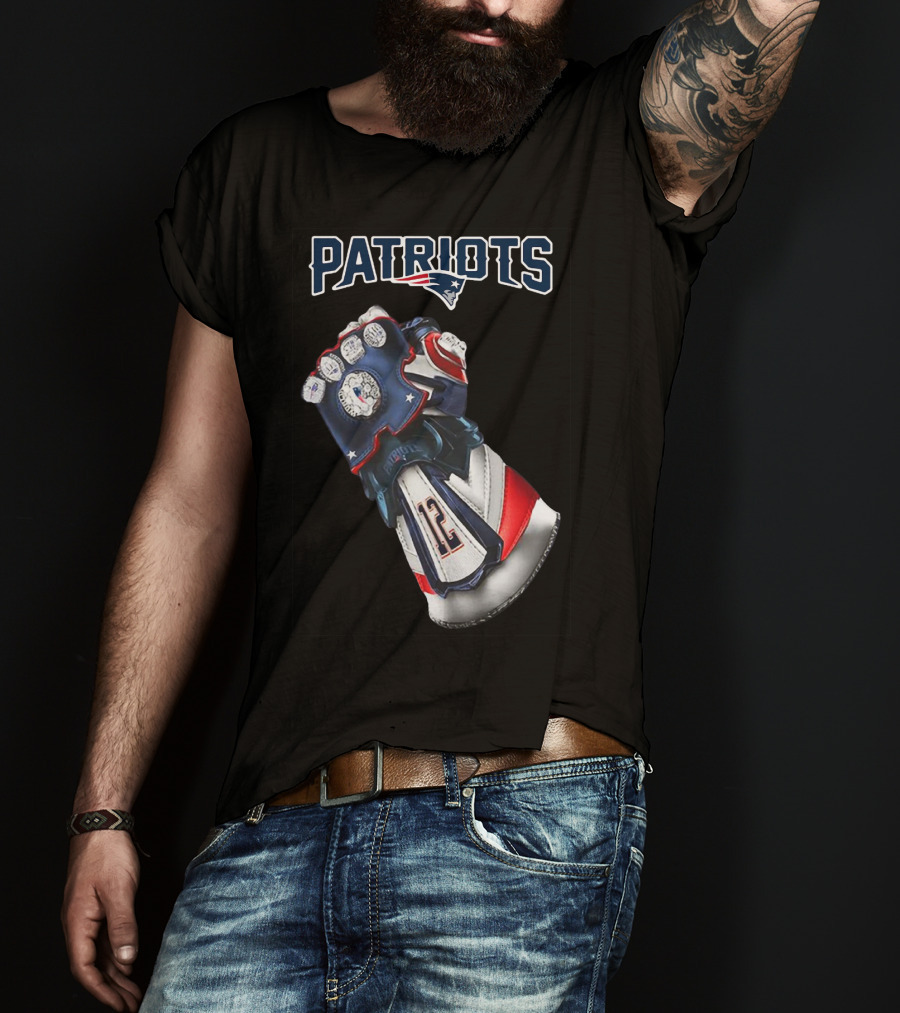 Patriots New England Infinity Gauntlet Football Tribute With Number 12 T-Shirt
