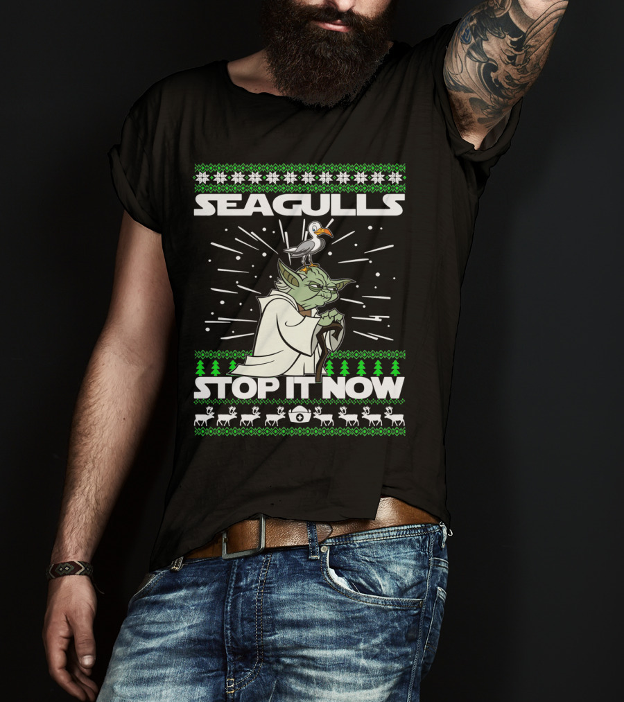 Seagulls Stop It Now Yoda Christmas T-Shirt