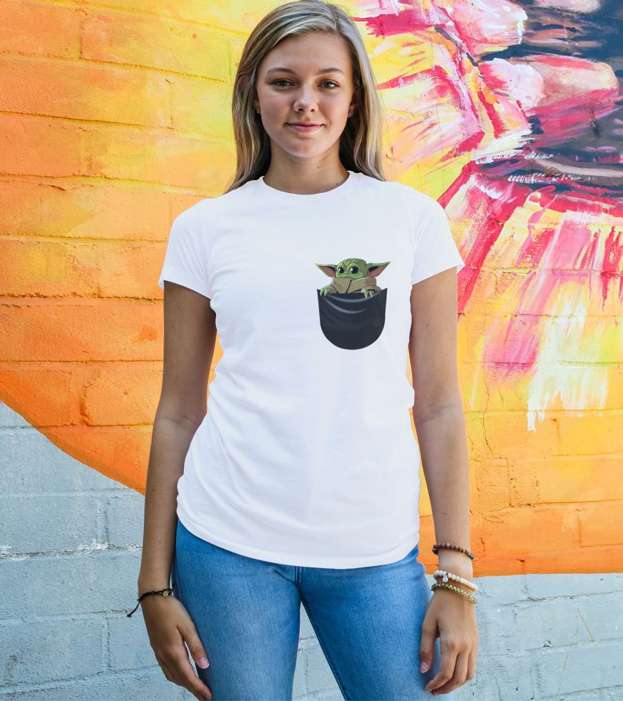 The Mandalorian Grogu Baby Yoda In Pocket Star Wars T-Shirt