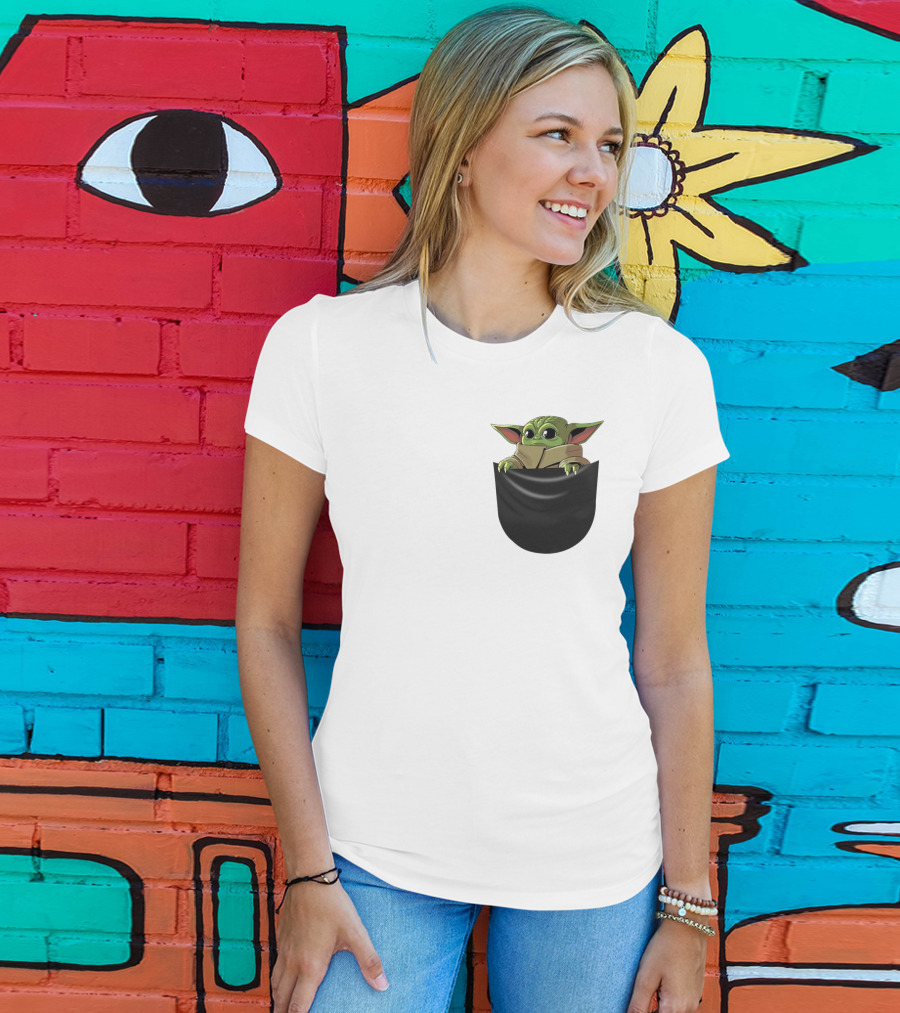 The Mandalorian Grogu Baby Yoda In Pocket Star Wars T-Shirt