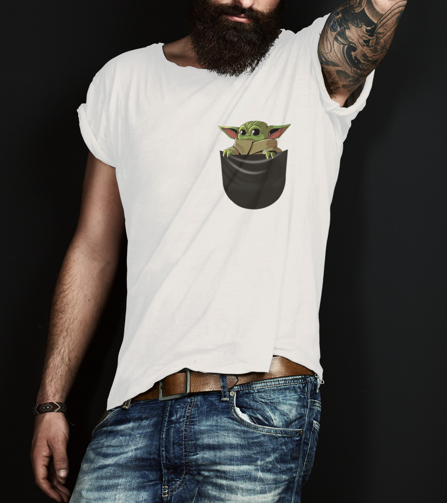The Mandalorian Grogu Baby Yoda In Pocket Star Wars T-Shirt