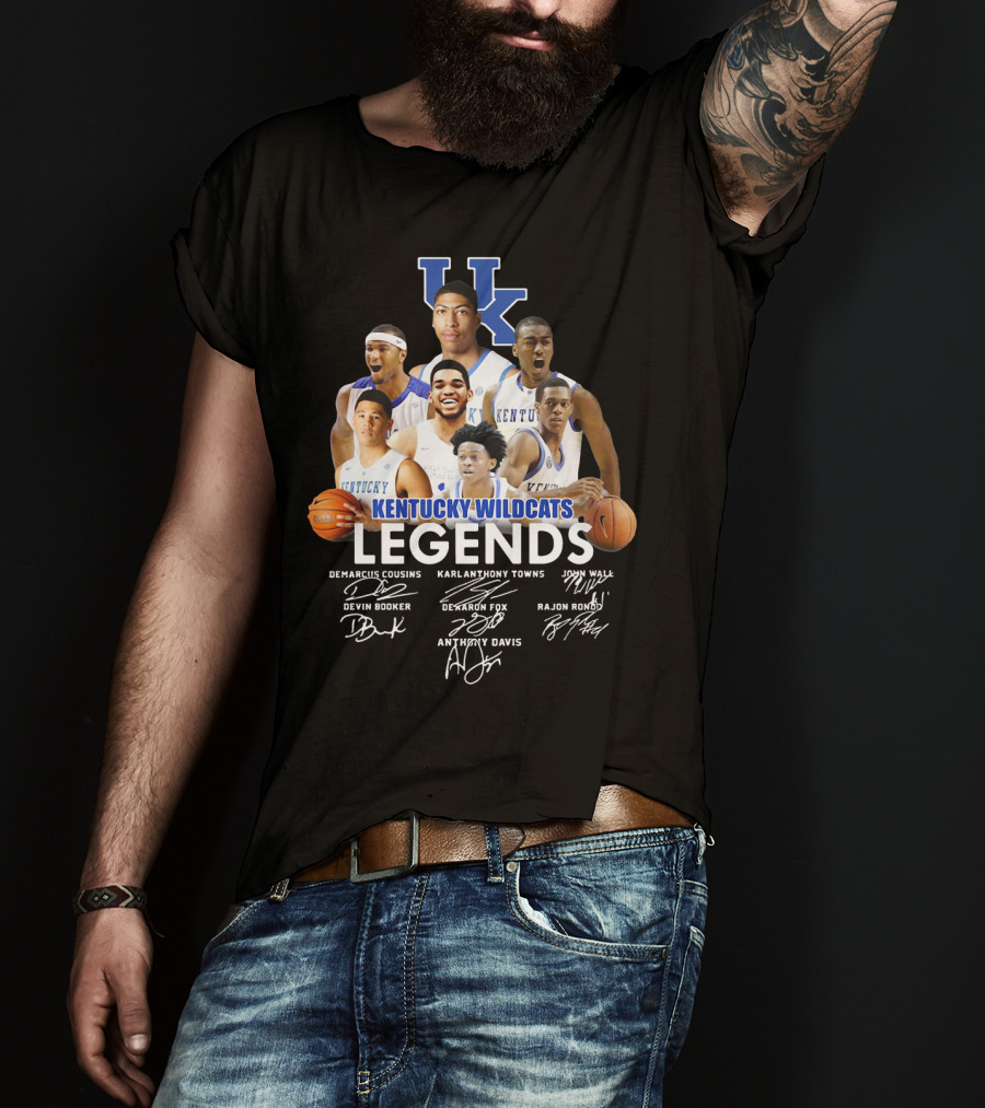 Kentucky Wildcats Legends Demarcus Cousins Karl Anthony Towns John Wall Devin Booker De'aaron Fox Rajon Rondo Anthony Davis T-Shirt