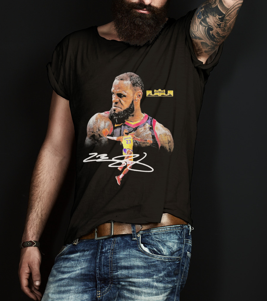 LeBron James Lakers 23 King Signature Basketball Legends T-Shirt