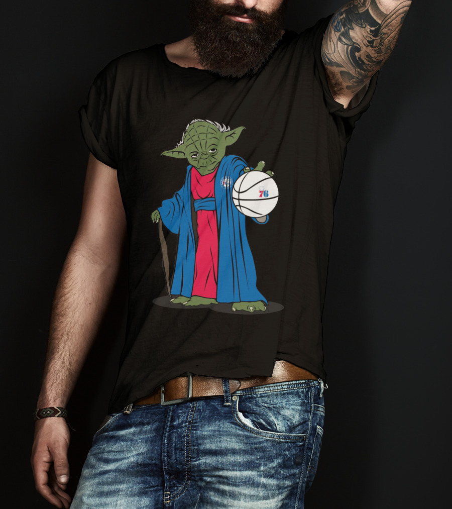 Master Yoda Philadelphia 76Ers Star Wars NBA Crossover T-Shirt
