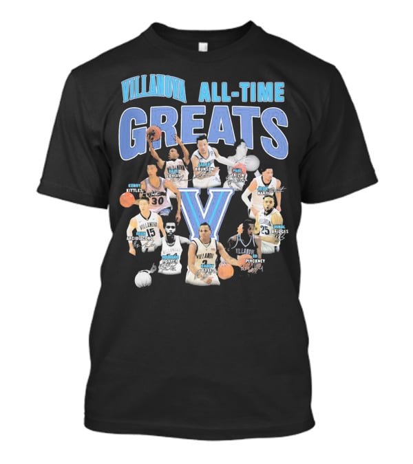Villanova Wildcats All-Time Greats Basketball Legends T-Shirt