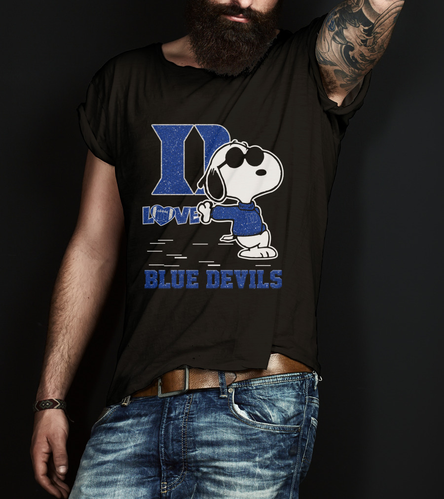 Snoopy Love Duke Blue Devils Peanuts Fan T-Shirt