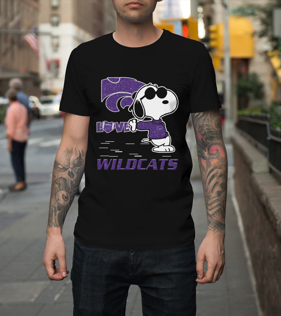 Snoopy Love Kansas State Wildcats Peanuts T-Shirt