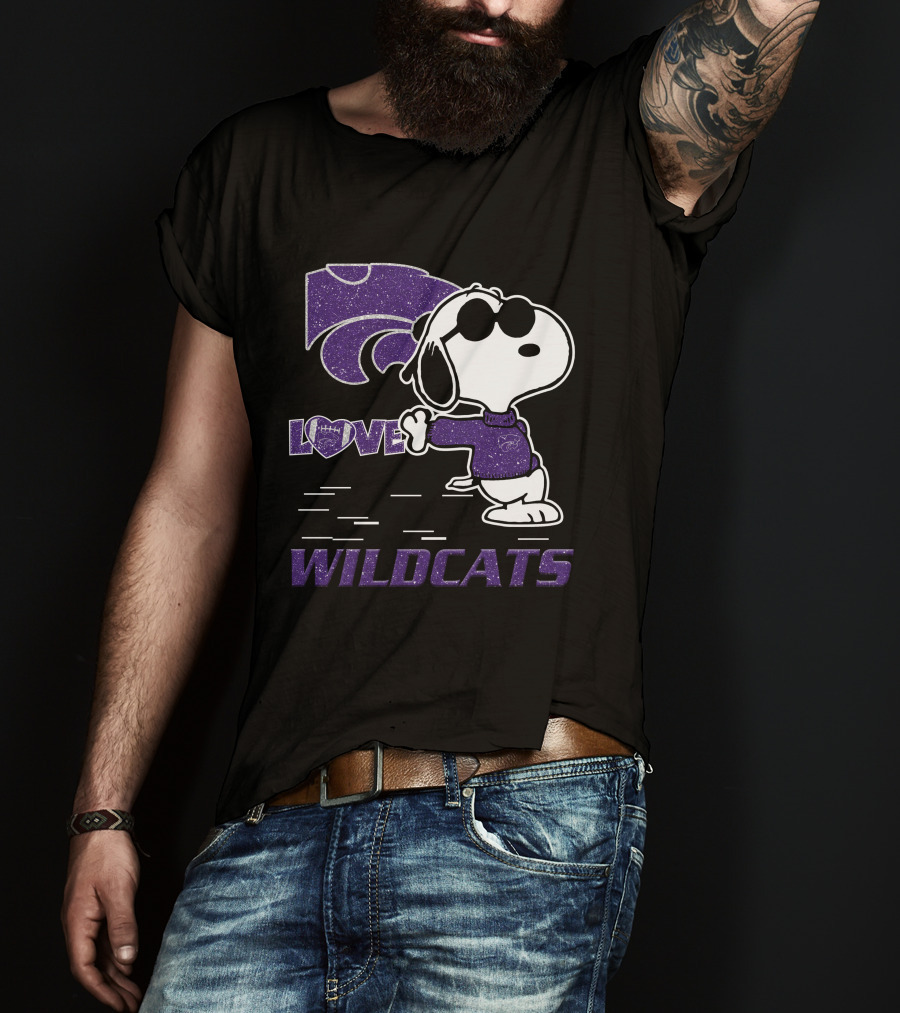 Snoopy Love Kansas State Wildcats Peanuts T-Shirt