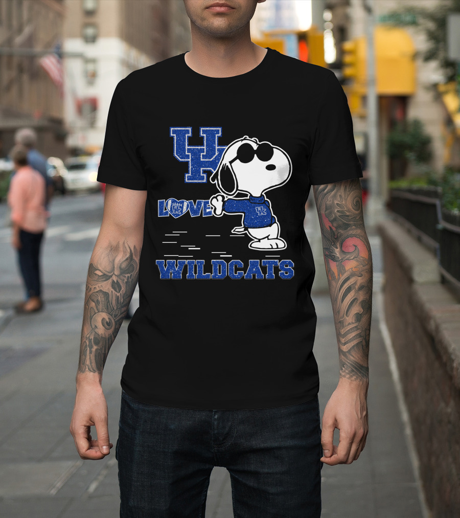 Snoopy Love Kentucky Wildcats Blue UK T-Shirt