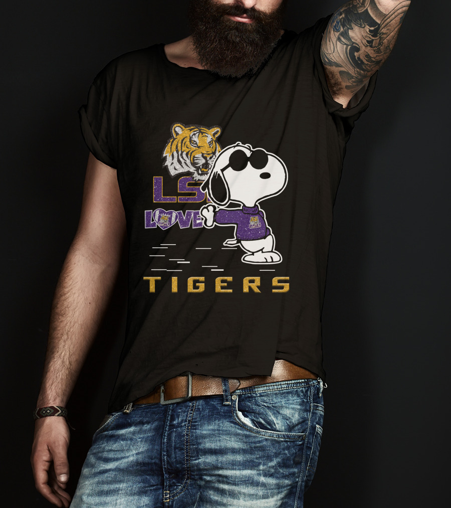 LSU Tigers Love Snoopy Tiger T-Shirt