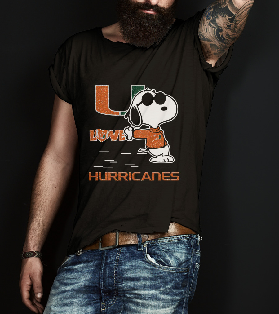 Snoopy Love Miami Hurricanes U T-Shirt