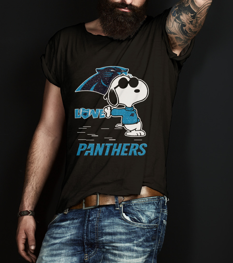 Snoopy Love Panthers Carolina T-Shirt