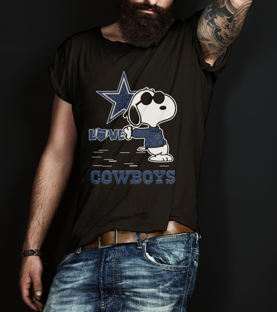 Snoopy Love Dallas Cowboys Nfl Football Fans T-Shirt