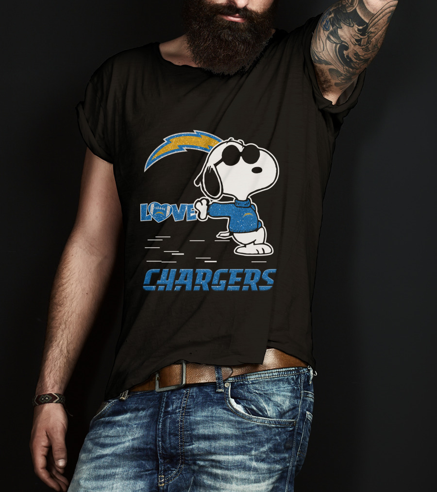 Snoopy Love Chargers Los Angeles T-Shirt