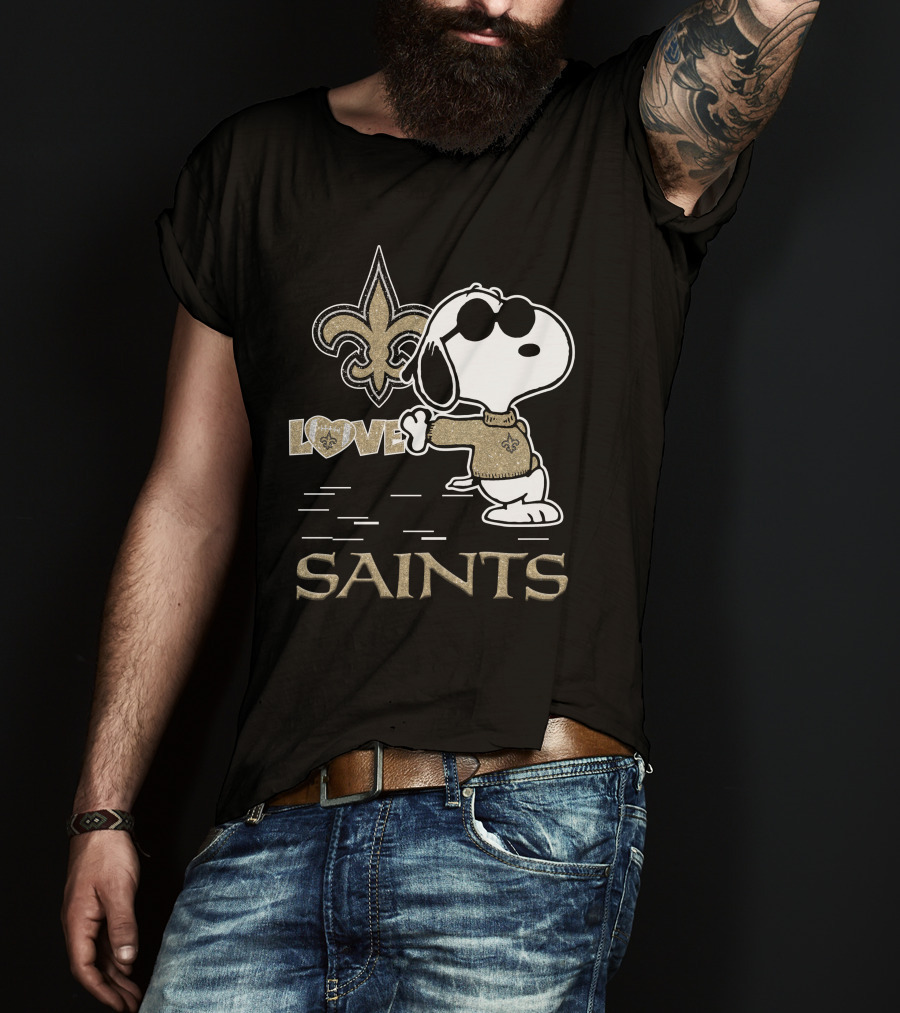Snoopy Love New Orleans Saints Fleur-de-Lis T-Shirt