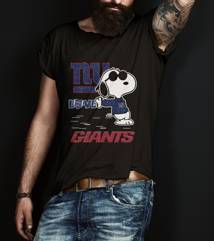 Snoopy NY Giants Love T-Shirt