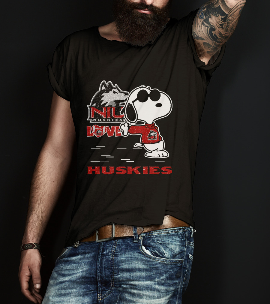 Snoopy NIU Huskies Love Huskies T-Shirt